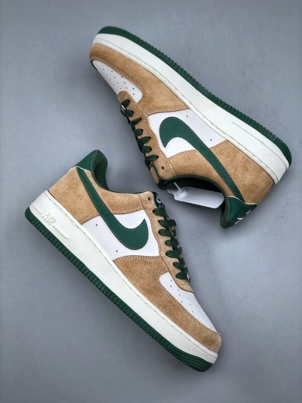Nike Air Force 1’07 Low White Brown Green Air Force One Low-top Casual Sneakers