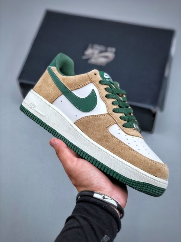 Nike Air Force 1’07 Low White Brown Green Air Force One Low-top Casual Sneakers