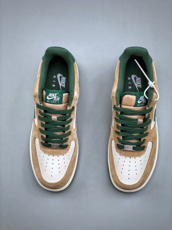 Nike Air Force 1’07 Low White Brown Green Air Force One Low-top Casual Sneakers