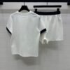 Loewe summer round neck short sleeve elastic waist shorts suit high quality version