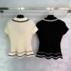 miumiu Spring and summer new style doll collar knitted short sleeves lace edge and wave edge high quality version