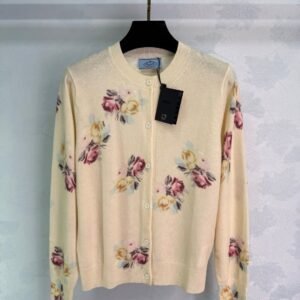 2025 Early Autumn Latest Series Round Neck Floral Knitted Cardigan High Quality Clothing