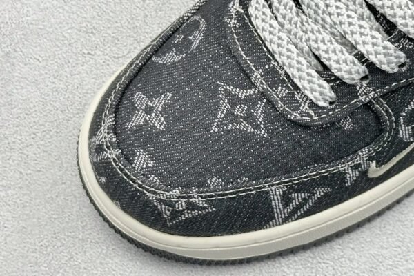 Nike & Louis Vuitton Joint Black Denim Air Force One Low-Top Casual Sneakers