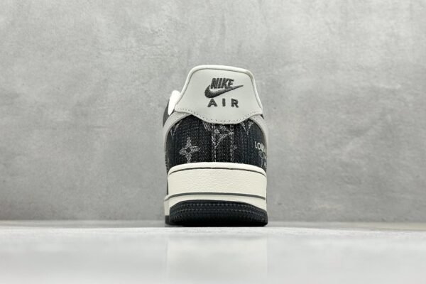 Nike & Louis Vuitton Joint Black Denim Air Force One Low-Top Casual Sneakers