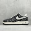 Nike & Louis Vuitton Joint Black Denim Air Force One Low-Top Casual Sneakers