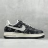 Nike & Louis Vuitton Joint Black Denim Air Force One Low-Top Casual Sneakers