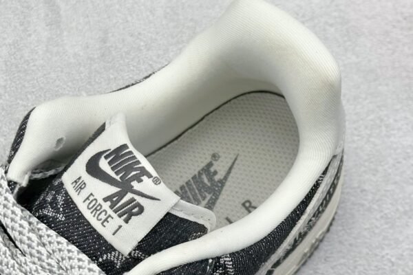 Nike & Louis Vuitton Joint Black Denim Air Force One Low-Top Casual Sneakers