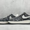 Nike & Louis Vuitton Joint Black Denim Air Force One Low-Top Casual Sneakers