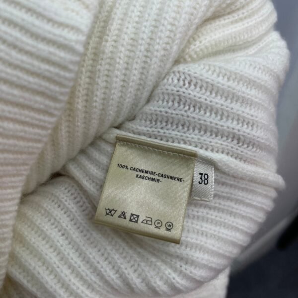 Hermès autumn and winter new mid-length cashmere knitted zipper jacket H-button patchwork leather pocket design high-quality clothing