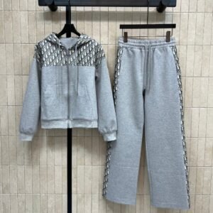 DIOR autumn new casual hooded sweatshirt + drawstring casual pants set high-quality clothing
