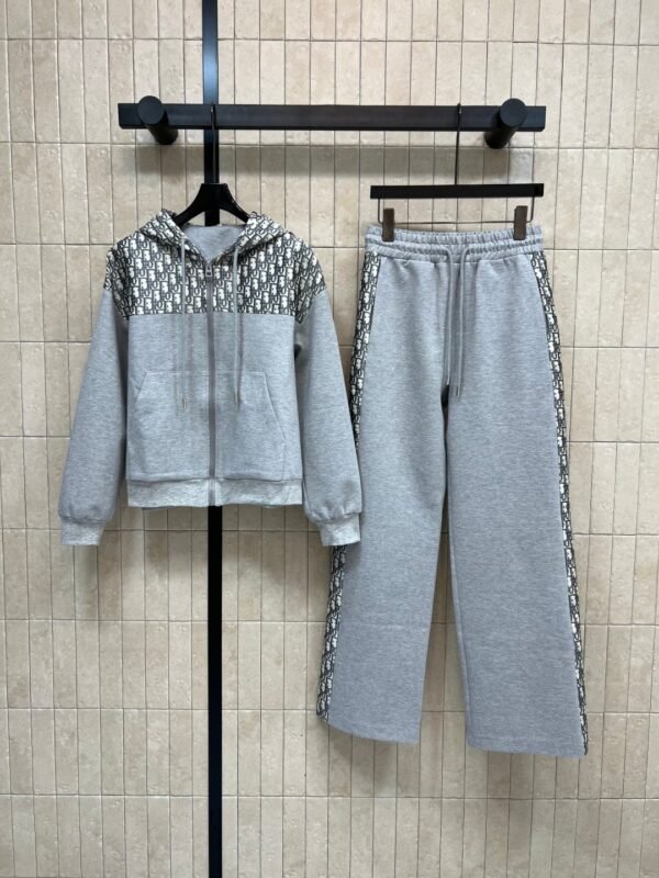 DIOR autumn new casual hooded sweatshirt + drawstring casual pants set high-quality clothing