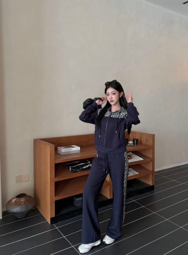 DIOR autumn new casual hooded sweatshirt + drawstring casual pants set high-quality clothing