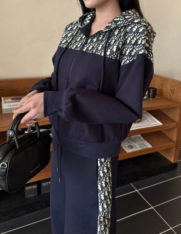 DIOR autumn new casual hooded sweatshirt + drawstring casual pants set high-quality clothing