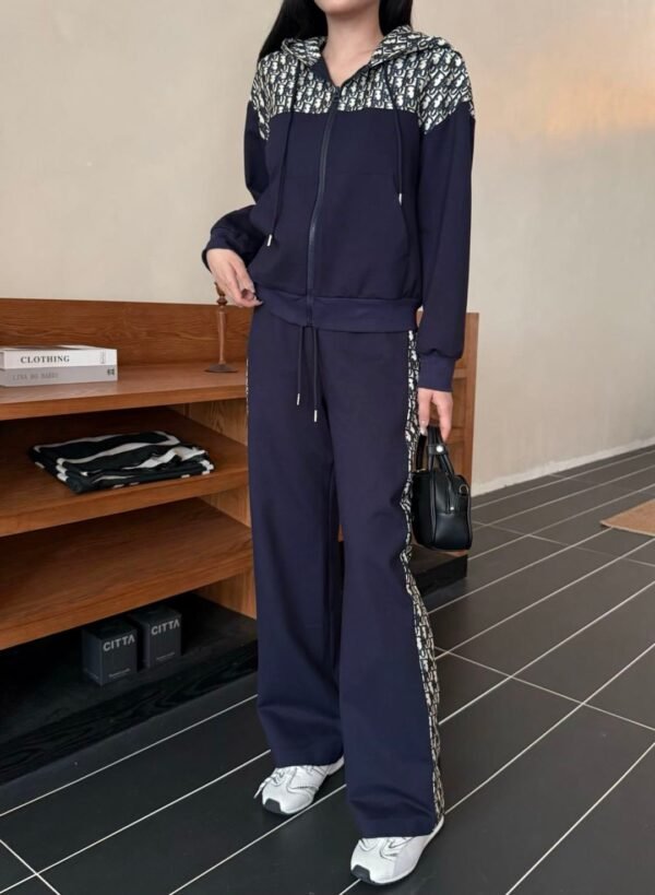 DIOR autumn new casual hooded sweatshirt + drawstring casual pants set high-quality clothing