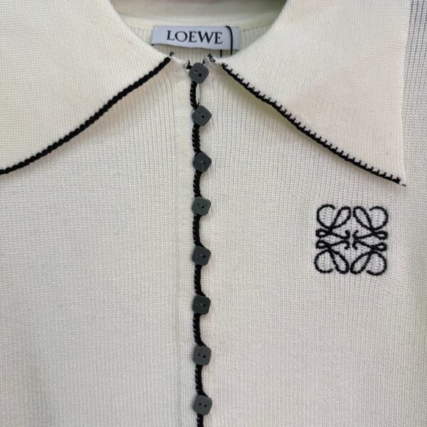 Loewe 2025 early autumn new embroidered totem logo lapel long-sleeved cardigan