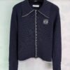 Loewe 2025 early autumn new embroidered totem logo lapel long-sleeved cardigan