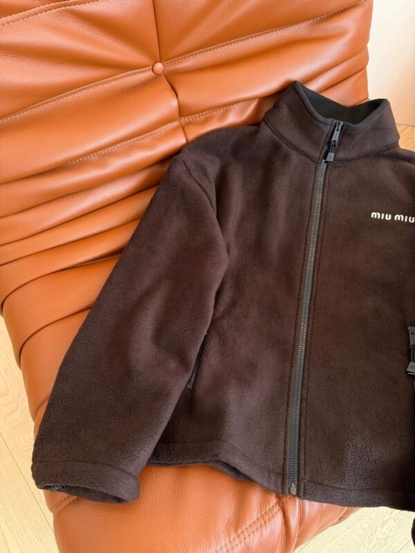 MIUMIU autumn and winter polar fleece jacket chocolate color high quality jacket winter essential
