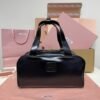 MIUMIU new underarm bowling bag made of soft calfskin material, high-end version, size: 28x15x13cm