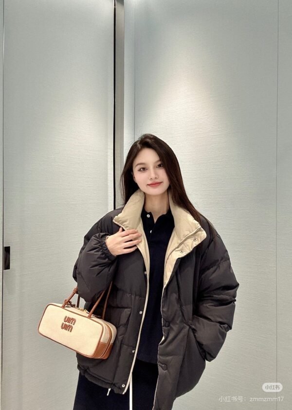 miumiu 2025 winter new down jacket two-color wearable 90% white goose down feather filling