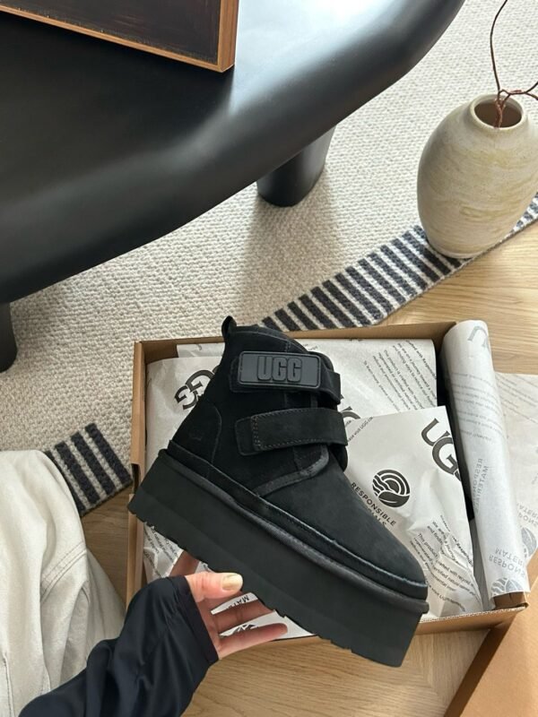 UGG autumn and winter new products height increase thick bottom double Velcro short boots pure wool