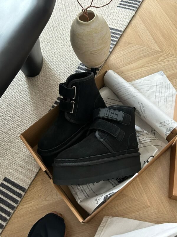 UGG autumn and winter new products height increase thick bottom double Velcro short boots pure wool