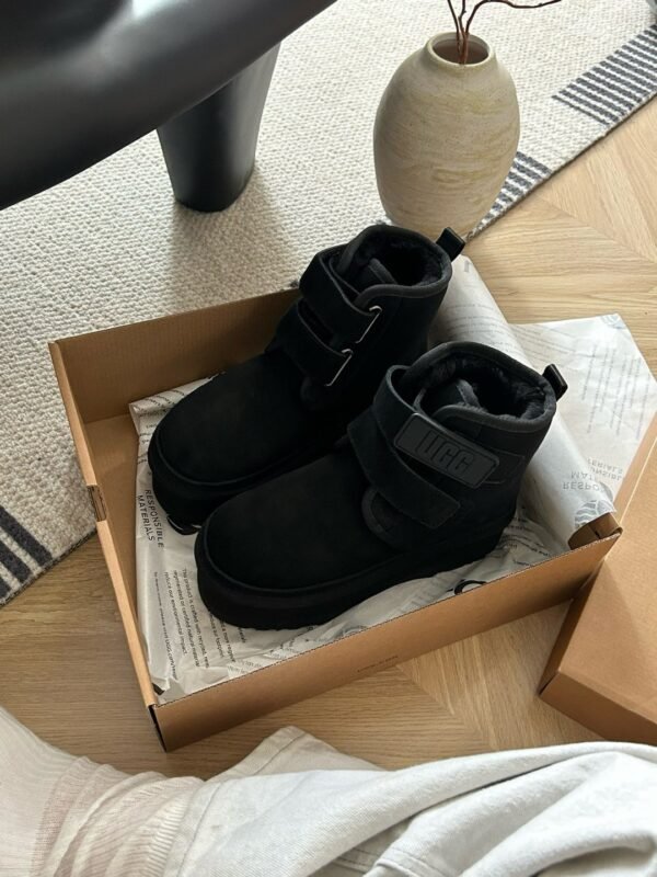 UGG autumn and winter new products height increase thick bottom double Velcro short boots pure wool