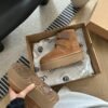UGG autumn and winter new products height increase thick bottom double Velcro short boots pure wool