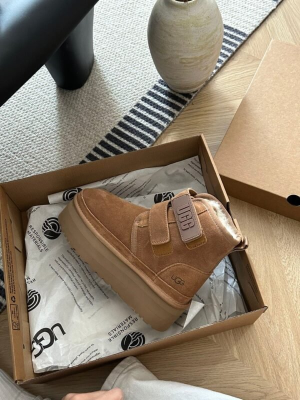 UGG autumn and winter new products height increase thick bottom double Velcro short boots pure wool