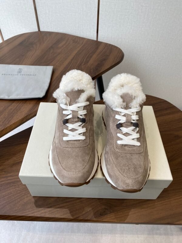 Brunello Cucinelli New wool casual shoes upper suede material lining wool material high-end version