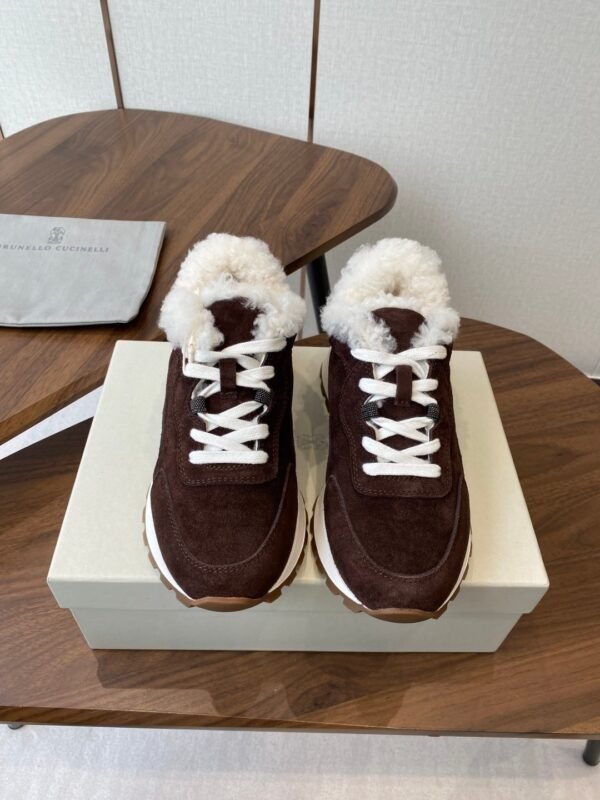Brunello Cucinelli New wool casual shoes upper suede material lining wool material high-end version