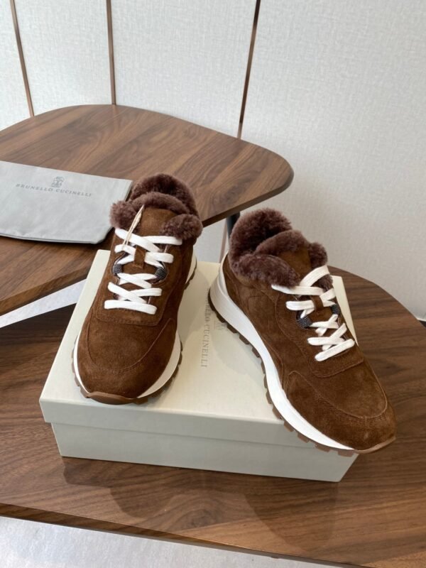 Brunello Cucinelli New wool casual shoes upper suede material lining wool material high-end version