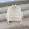 Moncler stand collar long sleeve knitted sleeve 90% white goose down down jacket