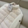 Moncler stand collar long sleeve knitted sleeve 90% white goose down down jacket