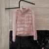 Moncler stand collar long sleeve knitted sleeve 90% white goose down down jacket