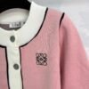 Loewe 2025 early autumn new contrast color long sleeve knitted cardigan high quality autumn and winter cardigan