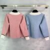Loewe 2025 early autumn new contrast color long sleeve knitted cardigan high quality autumn and winter cardigan