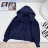 MaxMara autumn and winter new patchwork cashmere hooded short down jacket