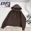 MaxMara autumn and winter new patchwork cashmere hooded short down jacket