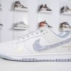 Nike & Louis Vuitton joint casual shoes white and gray stitching denim hook shoes Premium version