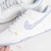 Nike & Louis Vuitton joint casual shoes white and gray stitching denim hook shoes Premium version
