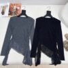 miumiu autumn and winter latest style spliced ​​lace long-sleeved sweater