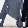miumiu autumn and winter latest style spliced ​​lace long-sleeved sweater