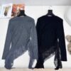 miumiu autumn and winter latest style spliced ​​lace long-sleeved sweater