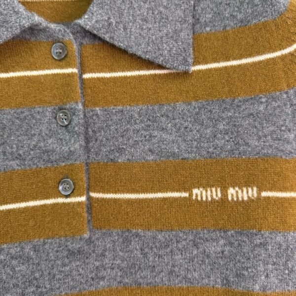 miumiu new lapel polo collar knitted short sleeves High-quality