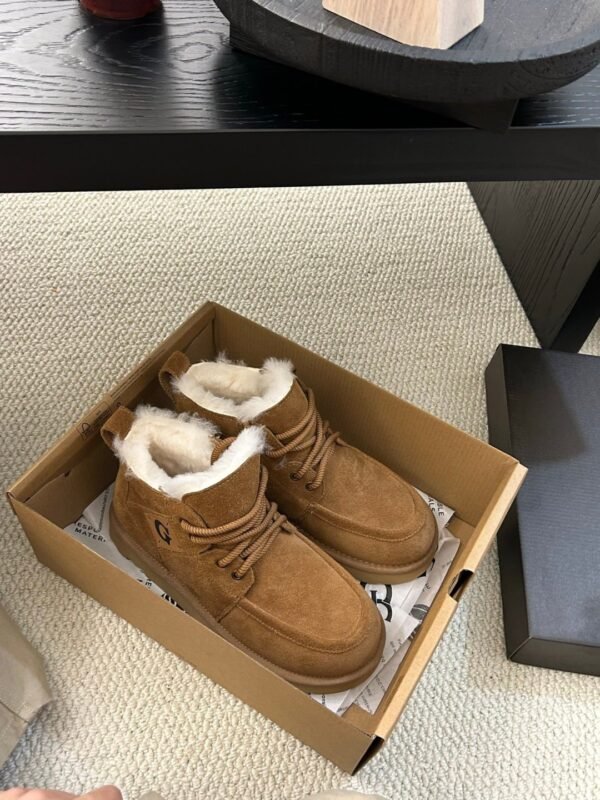 UGG New Autumn/Winter Men’s Lace-up G-Letter Wool Ankle Boots with Wool Lining