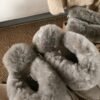 UGG autumn and winter new three-wear wool slippers sole thickness 4cm Wool material
