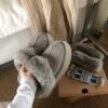 UGG autumn and winter new three-wear wool slippers sole thickness 4cm Wool material
