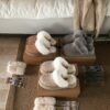 UGG autumn and winter new three-wear wool slippers sole thickness 4cm Wool material