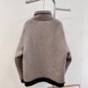 MiuMiu autumn and winter new warm Maillard color matching fleece jacket