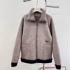 MiuMiu autumn and winter new warm Maillard color matching fleece jacket